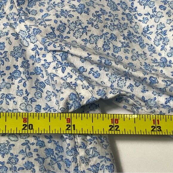 Hope & Henry Blue Floral Linen Blend Casual Button Up Shirt Boys Size Large - Picture 8 of 15